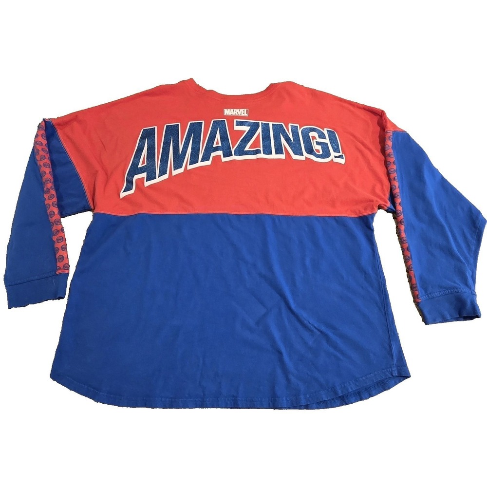 Marvel Spider-Man Shirt Mens 2XL Red Blue Long Sleeve Amazing‎ Graphic Pullover